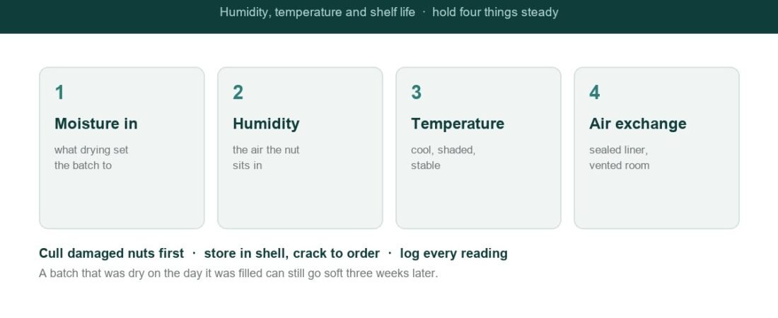 Storing Dried Macadamia: Humidity, Temperature and Shelf Life